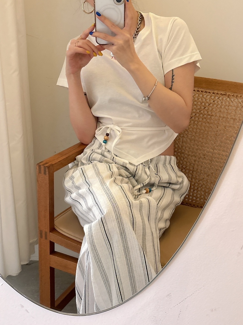 LUMIPLE韓國直郵㊣女裝新款人氣25春夏時尚推薦休閑褲亞麻布LUMIPLE休閑褲