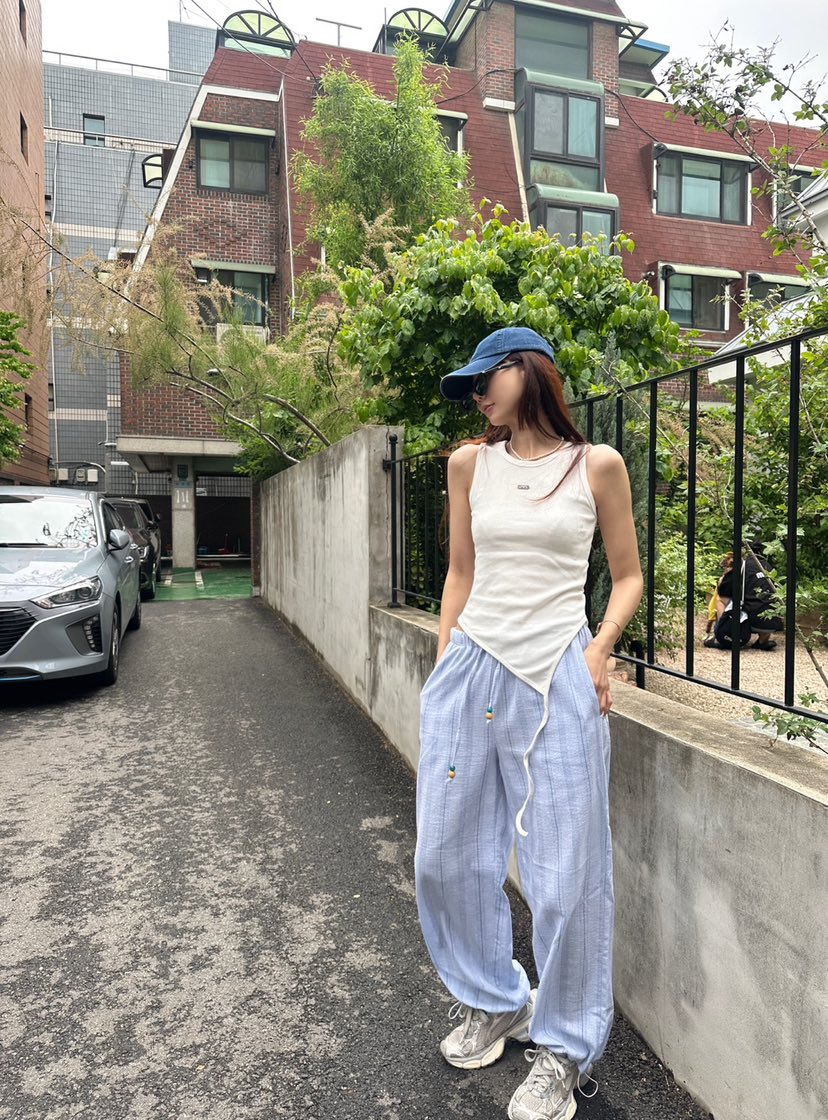 LUMIPLE韓國直郵㊣女裝新款人氣25春夏時尚推薦休閑褲亞麻布LUMIPLE休閑褲