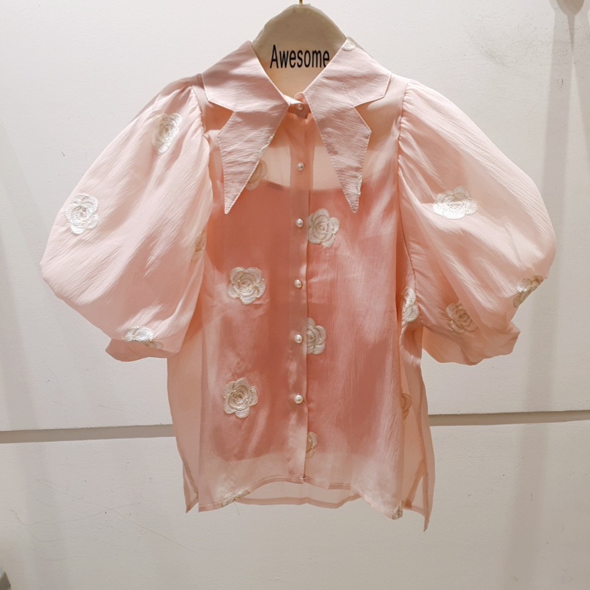 AWESOME-P韓國直郵㊣東大門實拍女裝新品25春夏襯衫蕾絲衫AWESOME-P襯衫/蕾絲衫