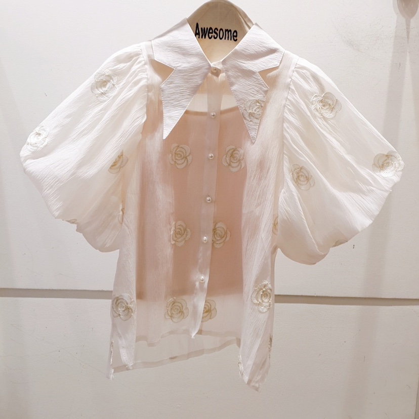 AWESOME-P韓國直郵㊣東大門實拍女裝新品25春夏襯衫蕾絲衫AWESOME-P襯衫/蕾絲衫圖色2