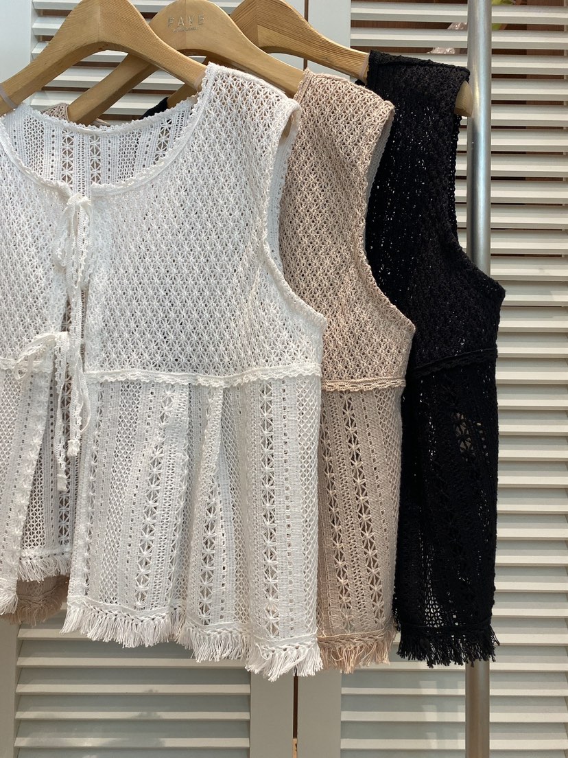 FAVE-L韓國㊣直郵東大門代購女裝新品25春夏熱賣人氣馬甲蕾絲FAVE-L馬甲
