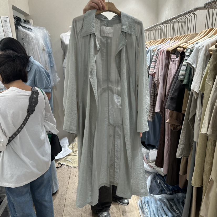 2ND GATE韓國直郵㊣東大門實拍女裝新品時尚長款風衣含腰帶2ND GATE長款風衣圖色2