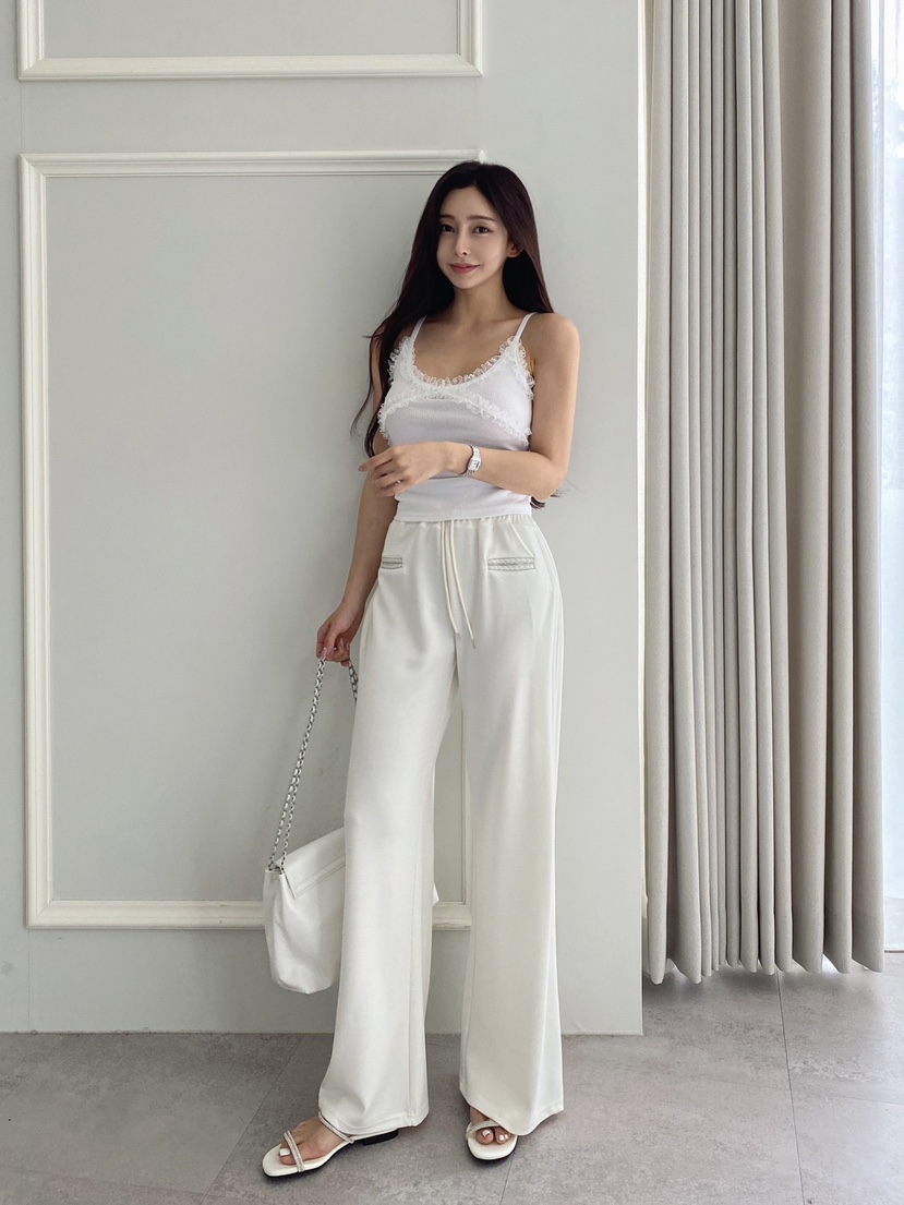 CLOTH韓國直郵㊣女裝新品25春夏推薦休閑吊帶背心荷葉邊蕾絲CLOTH吊帶/背心