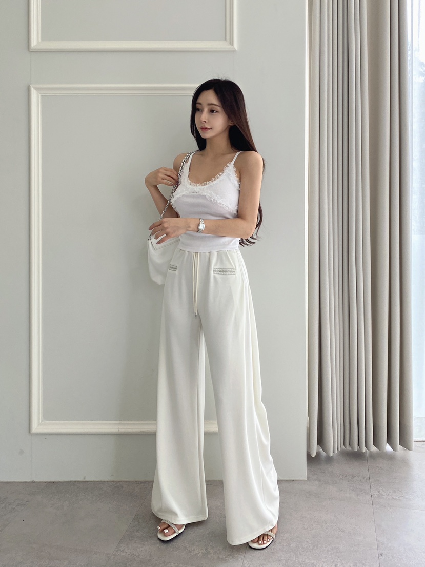 CLOTH韓國直郵㊣女裝新品25春夏推薦休閑吊帶背心荷葉邊蕾絲CLOTH吊帶/背心