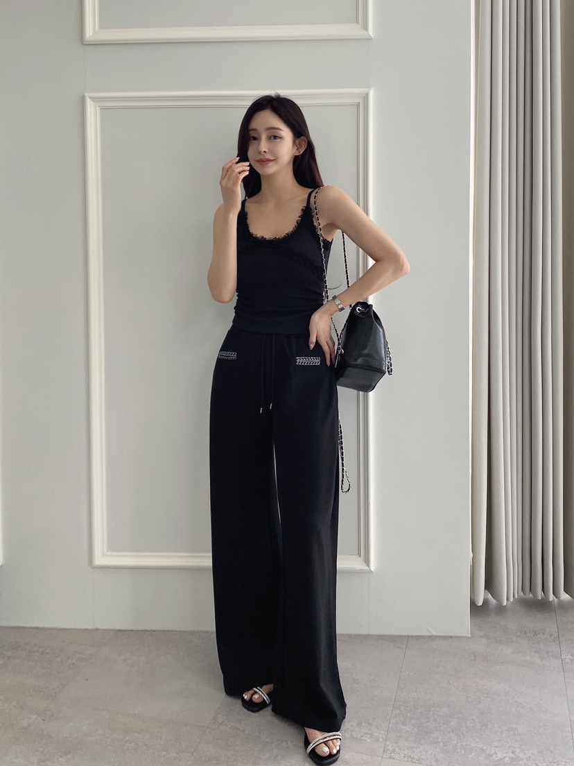 CLOTH韓國直郵㊣女裝新品25春夏推薦休閑吊帶背心荷葉邊蕾絲CLOTH吊帶/背心