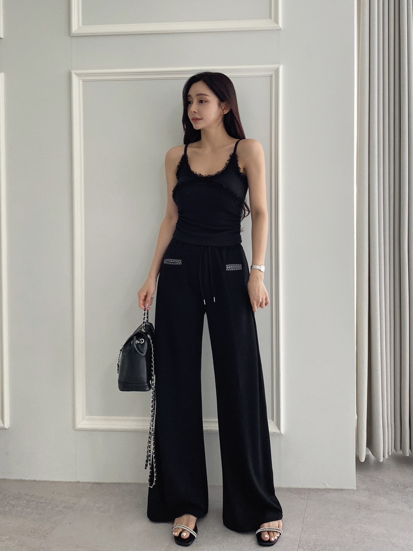 CLOTH韓國直郵㊣女裝新品25春夏推薦休閑吊帶背心荷葉邊蕾絲CLOTH吊帶/背心