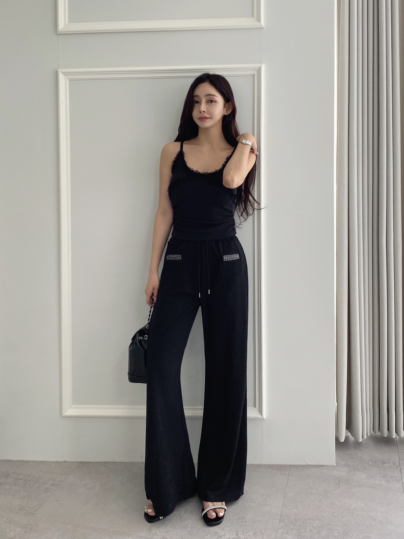 CLOTH韓國直郵㊣女裝新品25春夏推薦休閑吊帶背心荷葉邊蕾絲CLOTH吊帶/背心