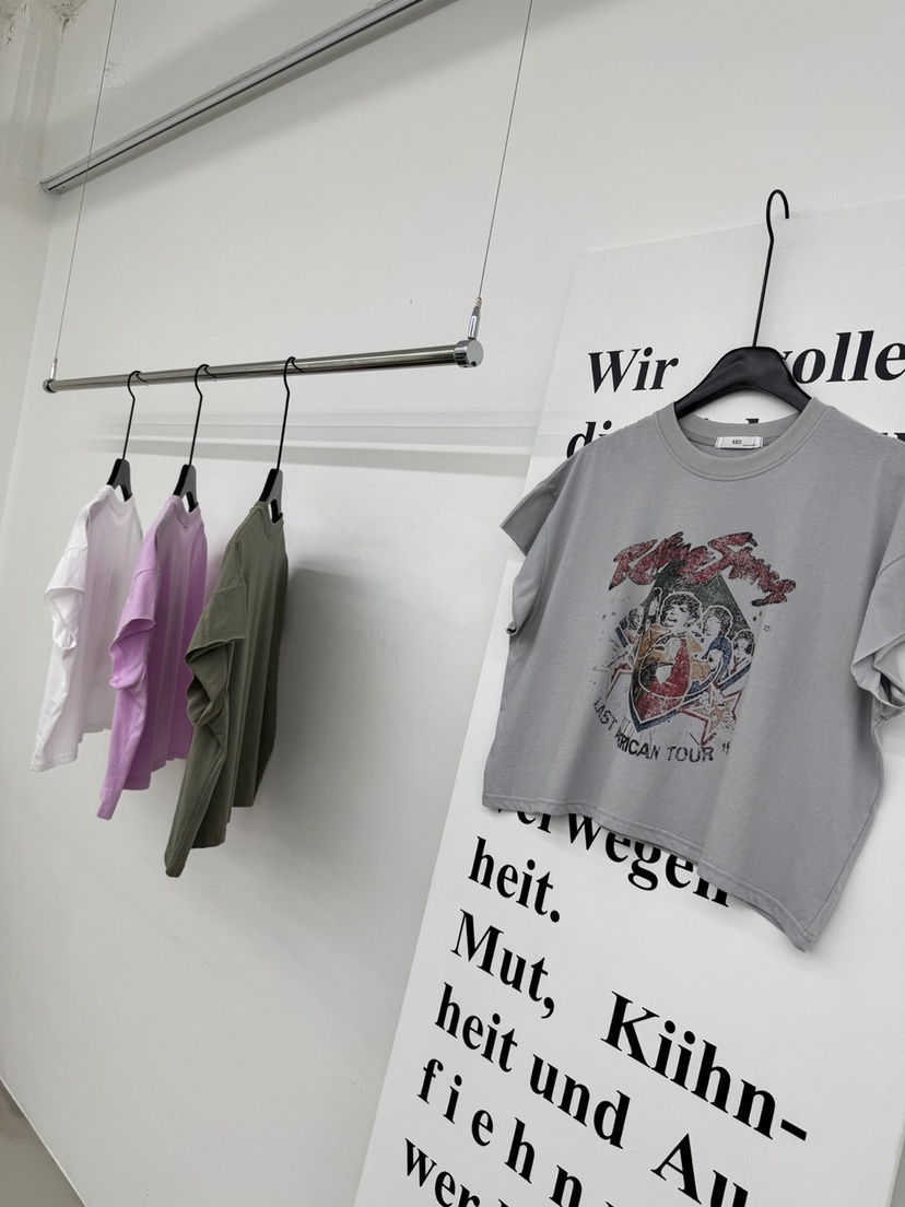 RED-A韓國㊣直郵東大門代購女裝新品推薦休閑人氣時尚25春夏T恤RED-AT恤