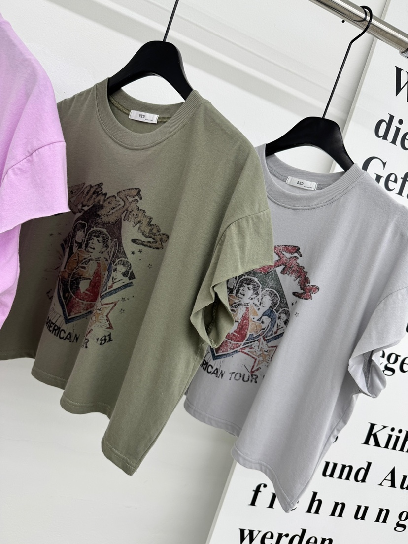 RED-A韓國㊣直郵東大門代購女裝新品推薦休閑人氣時尚25春夏T恤RED-AT恤