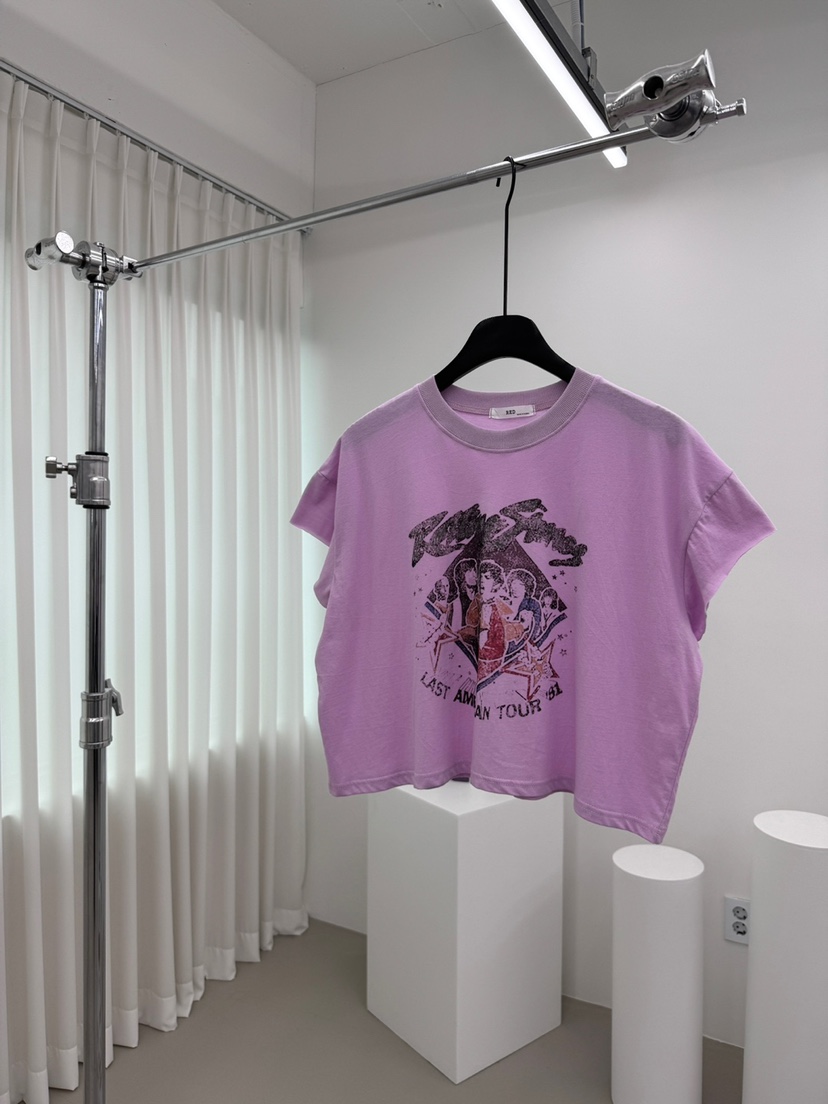 RED-A韓國㊣直郵東大門代購女裝新品推薦休閑人氣時尚25春夏T恤RED-AT恤圖色2