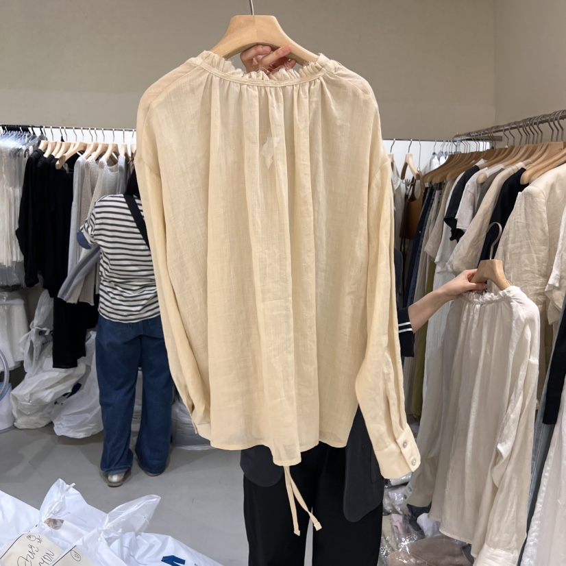 OP PER直郵韓國代購㊣女裝新品時尚人氣休閑推薦襯衫蕾絲衫OPPER襯衫/蕾絲衫