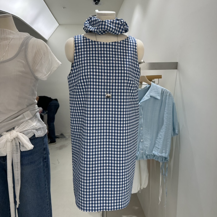 REPELLER韓國直郵㊣女裝新品休閑25春夏推薦人氣連衣裙格紋REPELLER連衣裙圖色2