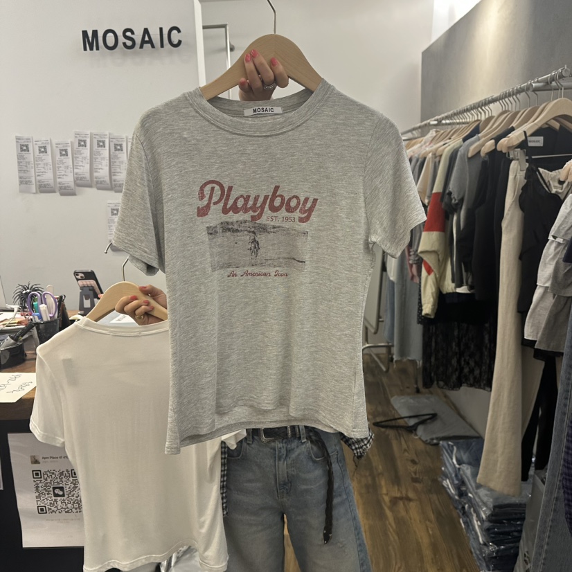 MOSAIC直郵韓國代購㊣女裝新款熱賣25春夏休閑人氣時尚推薦T恤MOSAICT恤圖色2