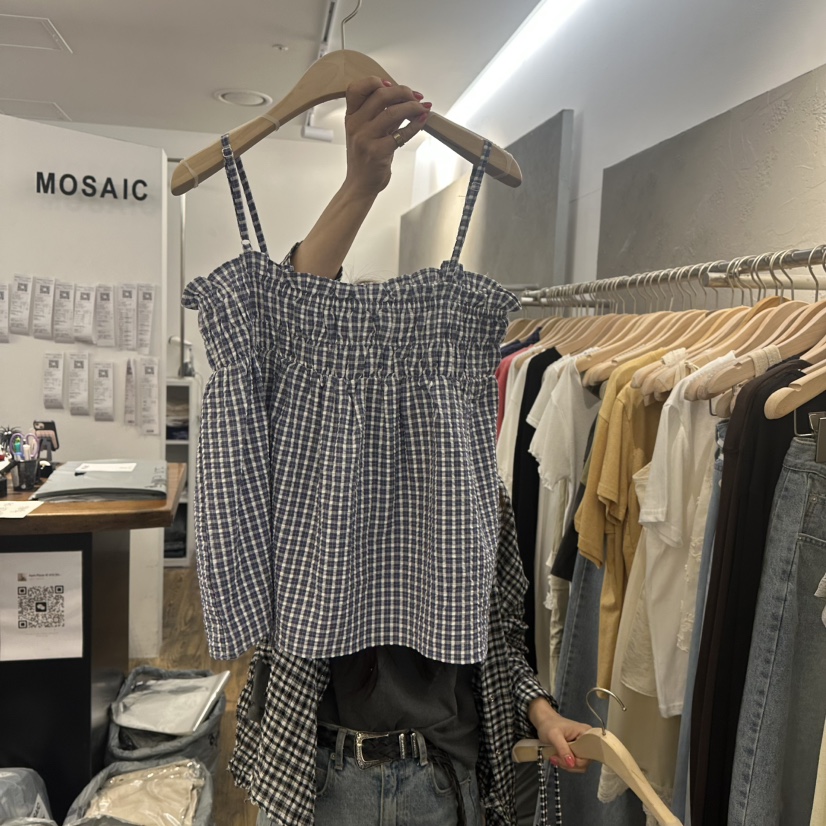 MOSAIC韓國直郵㊣女裝新品推薦熱賣人氣25春夏休閑吊帶背心MOSAIC吊帶/背心