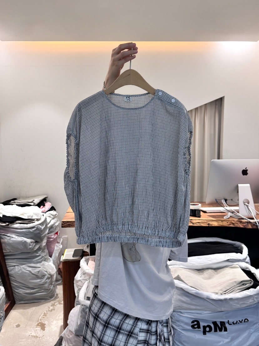 FRIC韓國直郵㊣女裝新款時尚25春夏人氣推薦休閑襯衫蕾絲衫FRIC襯衫/蕾絲衫