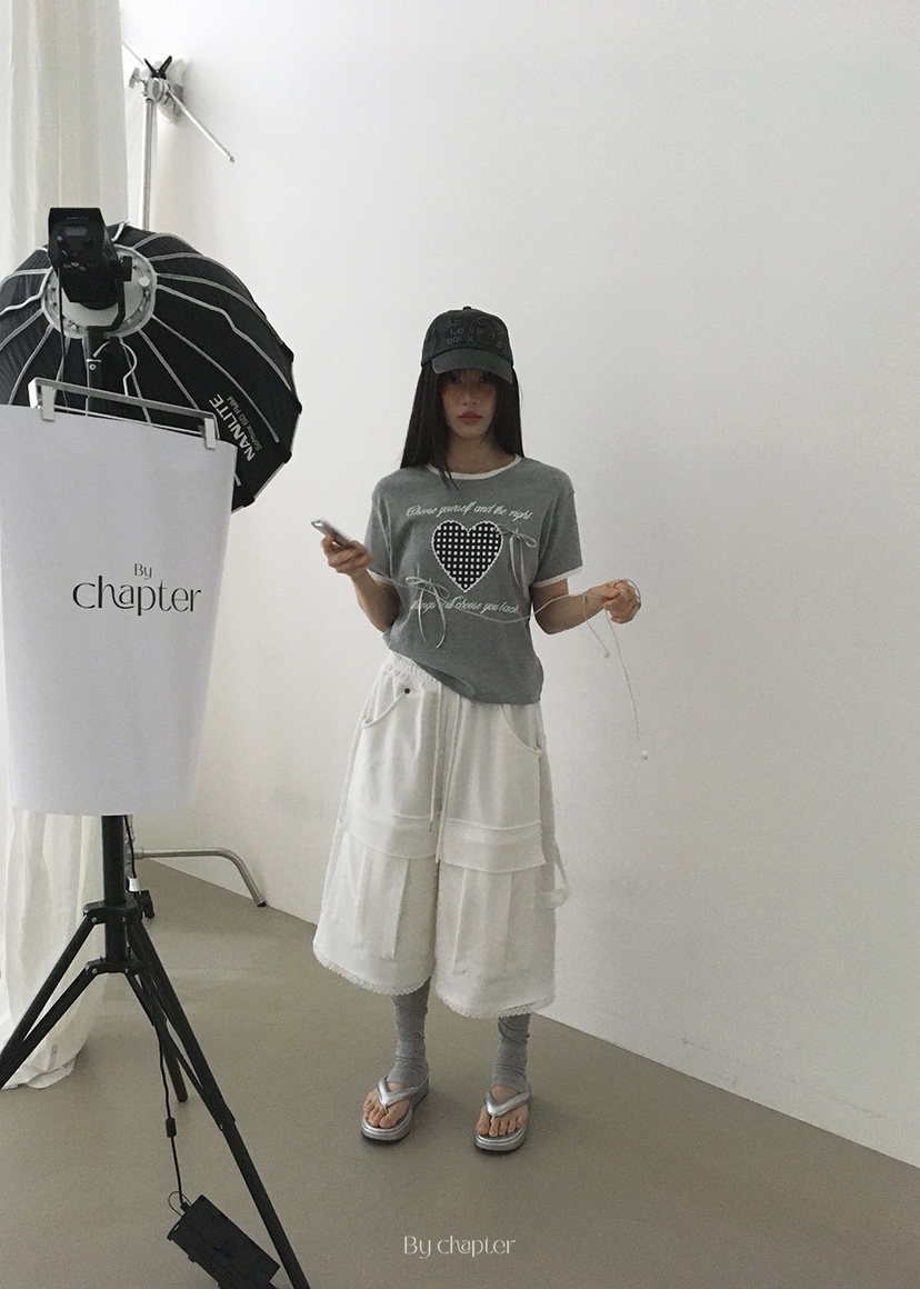 BY CHAPTER韓國直郵㊣東大門實拍女裝新款推薦休閑T恤格紋ChapterT恤