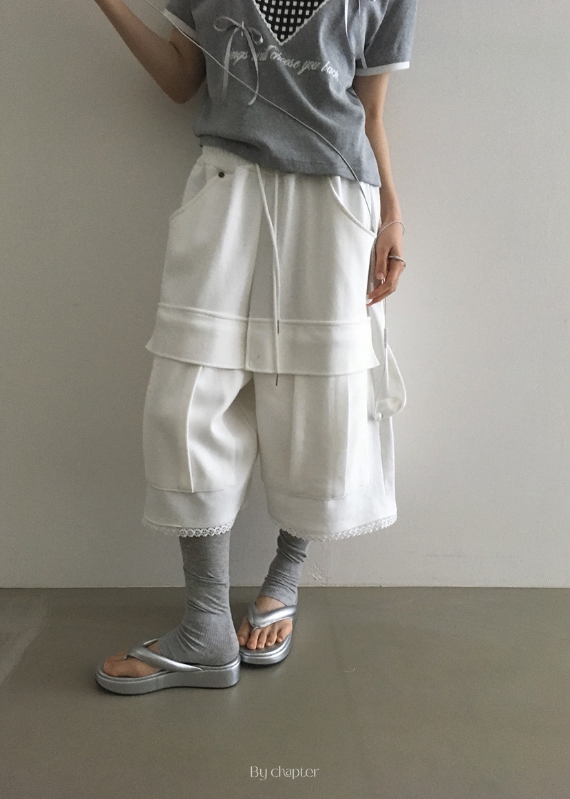 BY CHAPTER韓國直郵㊣東大門實拍女裝新款熱賣25春夏休閑短褲Chapter短褲