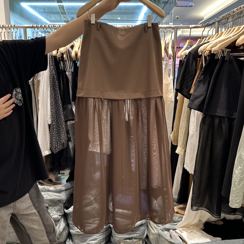 HONG.U韓國㊣直郵東大門代購女裝新品人氣25春夏時尚長裙雪紡HONG.U長裙
