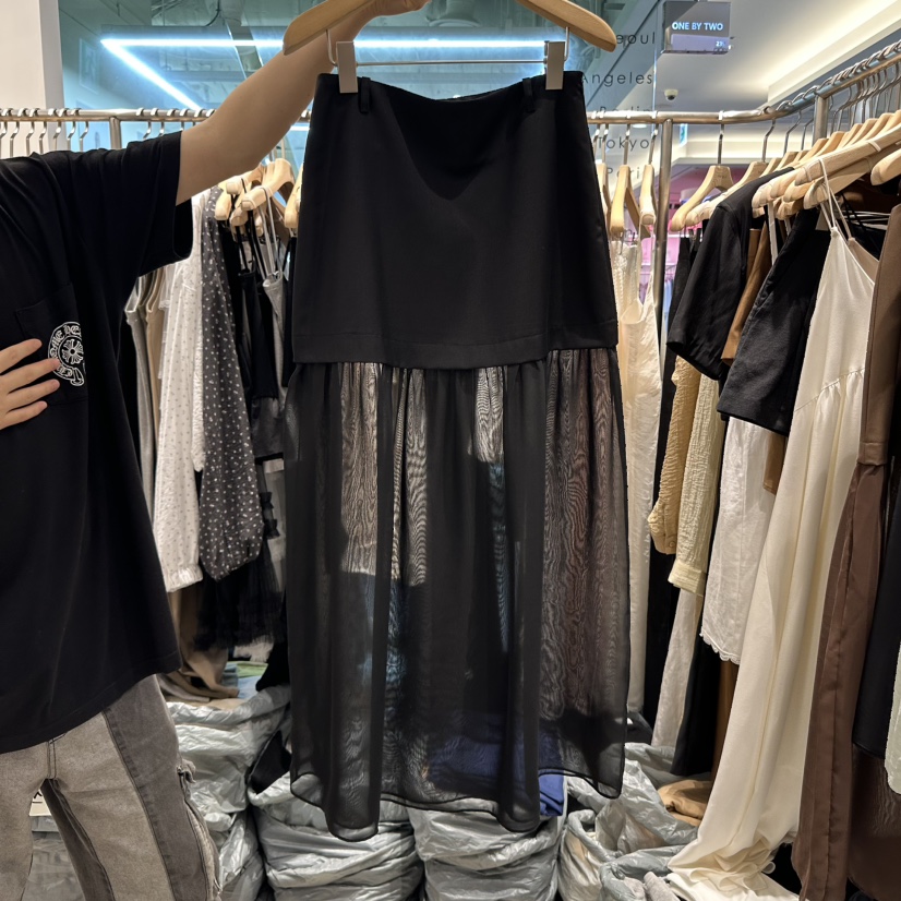 HONG.U韓國㊣直郵東大門代購女裝新品人氣25春夏時尚長裙雪紡HONG.U長裙圖色2