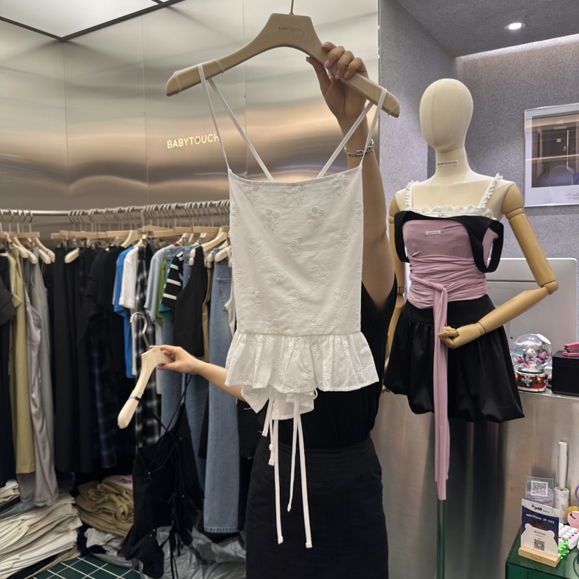 BABYTOUCH直郵韓國代購㊣女裝新款25春夏推薦人氣吊帶背心刺繡BABYTOUCH吊帶/背心