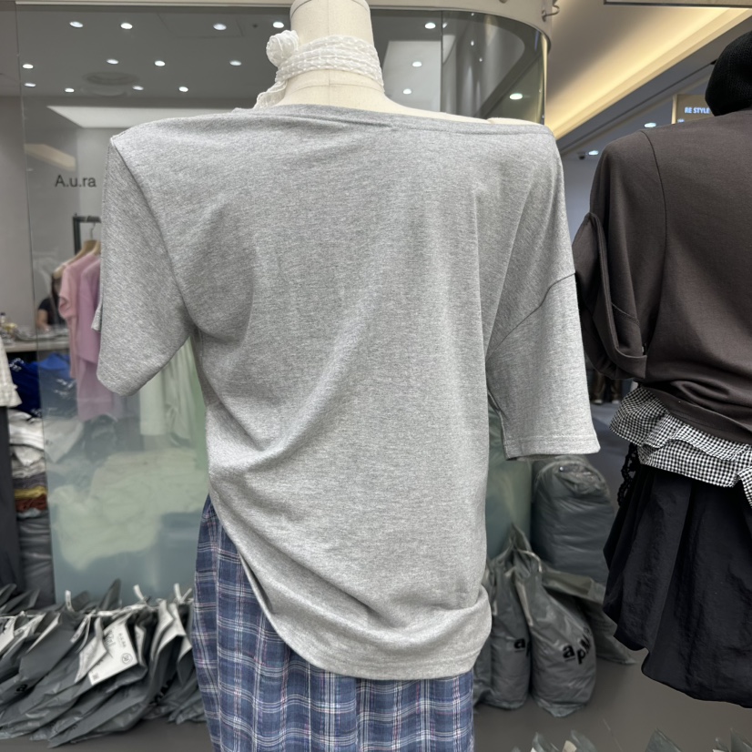 INTHEEND直郵韓國代購㊣女裝新款熱賣人氣25春夏休閑T恤露肩INTHEENDT恤