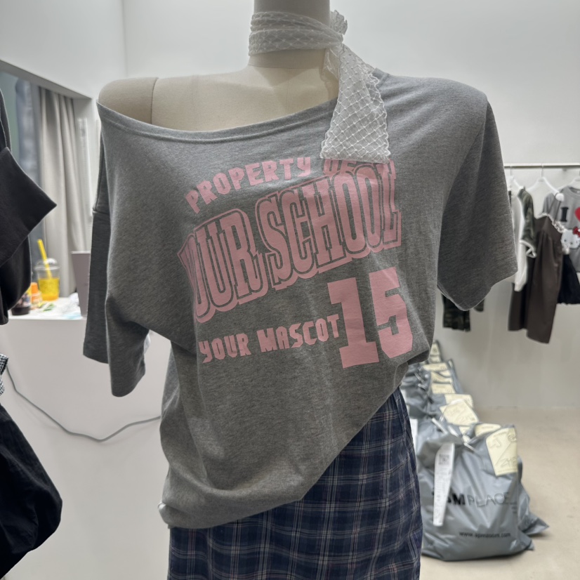 INTHEEND直郵韓國代購㊣女裝新款熱賣人氣25春夏休閑T恤露肩INTHEENDT恤圖色2