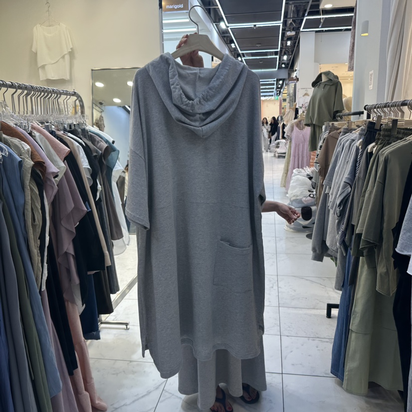 IN KIRA韓國直郵㊣女裝新品時尚休閑熱賣25春夏連衣裙兜帽寬松IN KIRA連衣裙