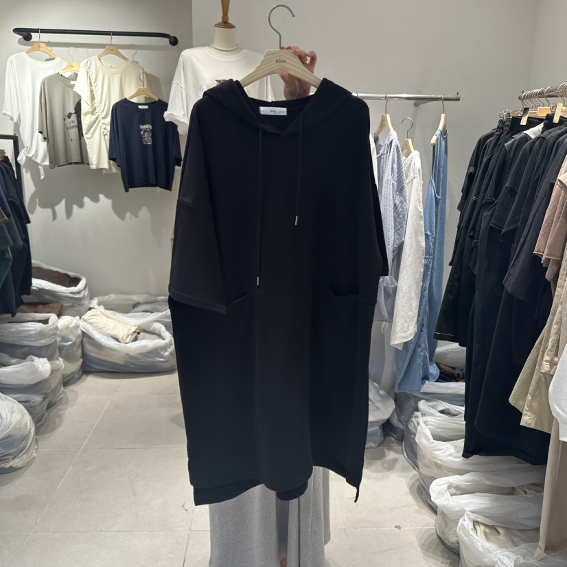 IN KIRA韓國直郵㊣女裝新品時尚休閑熱賣25春夏連衣裙兜帽寬松IN KIRA連衣裙圖色3