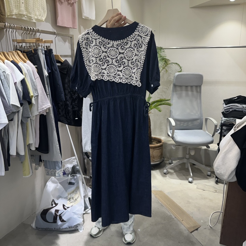 HIPTIQUE韓國㊣直郵東大門代購女裝新品休閑熱賣連衣裙蕾絲HIPTIQUE連衣裙