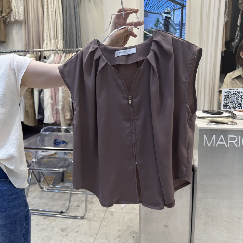 MARIGOLD韓國直郵㊣女裝新品熱賣時尚人氣休閑25春夏馬甲拉鏈MARIGOLD馬甲圖色2