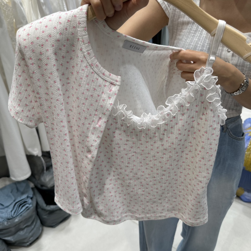 BEENS韓國㊣直郵東大門代購女裝新品時尚熱賣25春夏套裝兩件套BEENS套裝