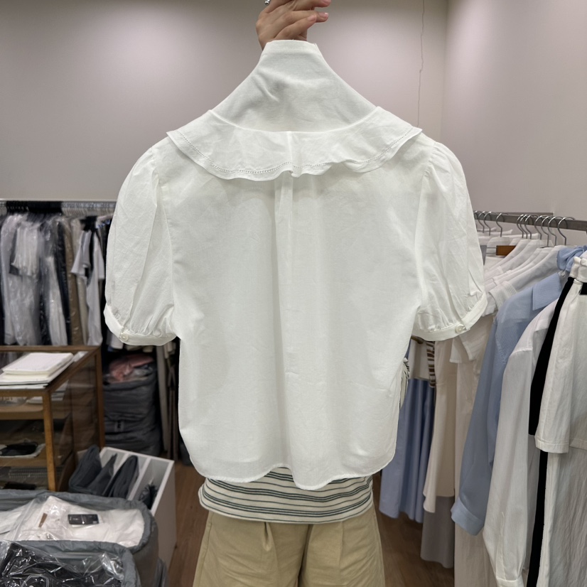 AGO韓國直郵㊣東大門實拍女裝新品25春夏熱賣休閑襯衫蕾絲衫AGO襯衫/蕾絲衫