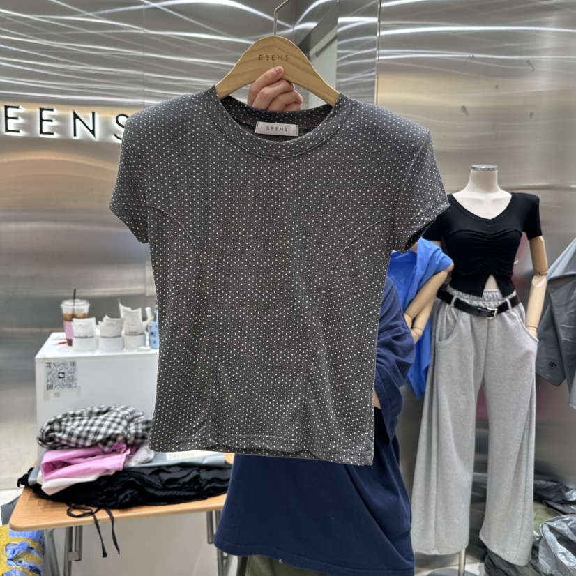 BEENS韓國直郵㊣女裝新品熱賣時尚休閑推薦人氣25春夏T恤BEENST恤圖色2