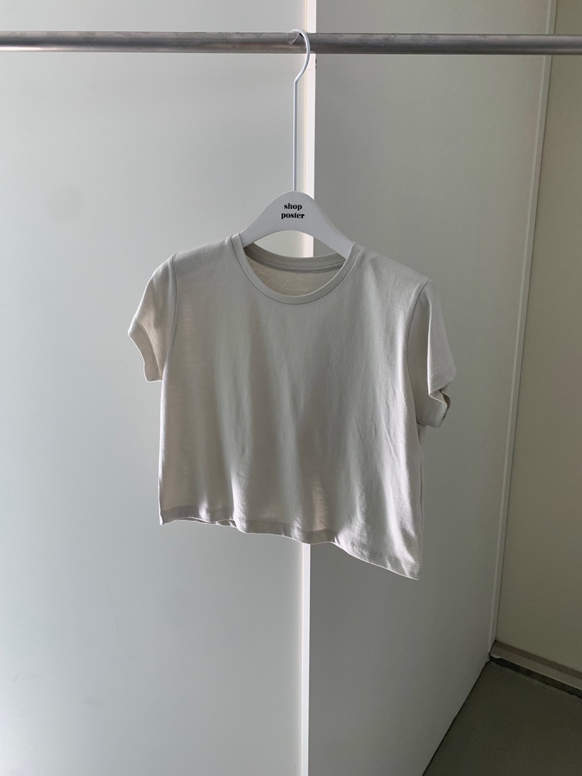 SHOP POSTER韓國直郵㊣東大門實拍女裝新品25春夏休閑T恤短款SHOP_POSTERT恤圖色2