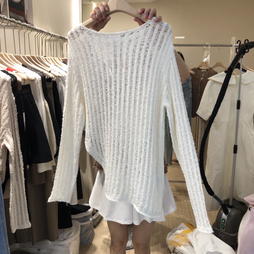 ARCHER直郵韓國代購㊣女裝新品休閑人氣時尚25春夏針織衫羅紋ARCHER針織衫