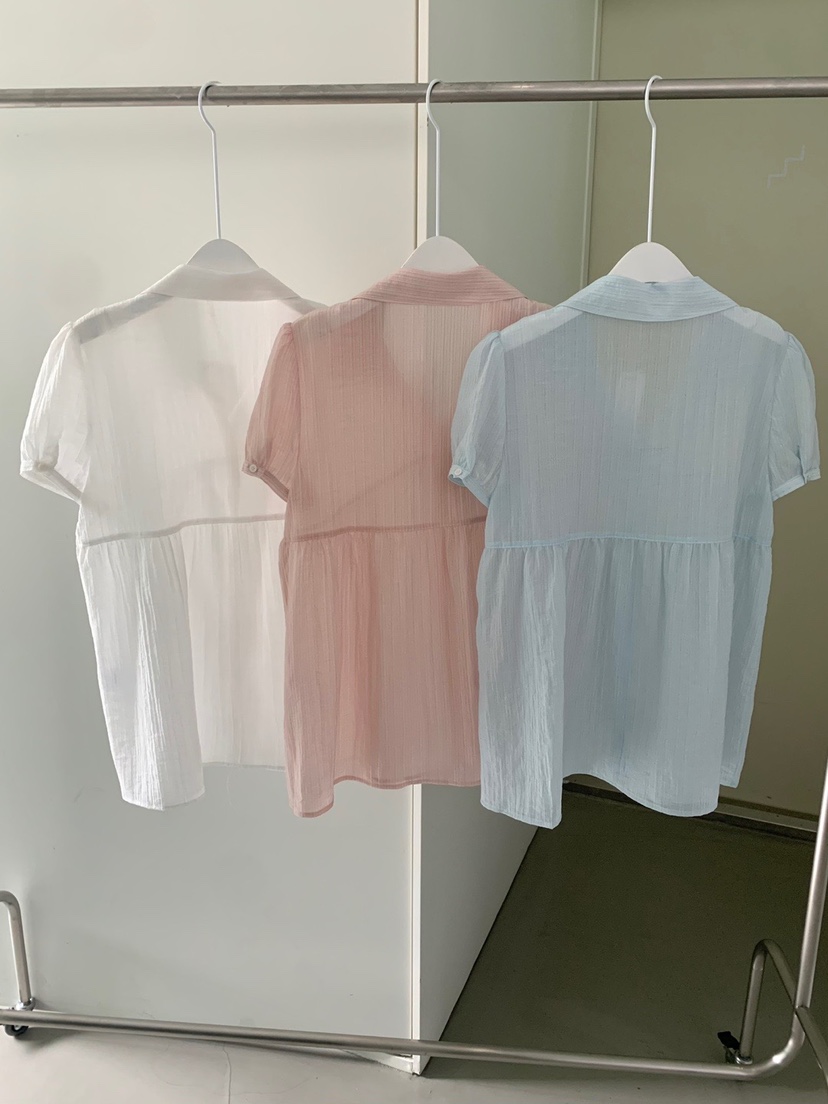 SHOP POSTER韓國直郵㊣女裝新品25春夏人氣休閑襯衫蕾絲衫SHOP_POSTER襯衫/蕾絲衫