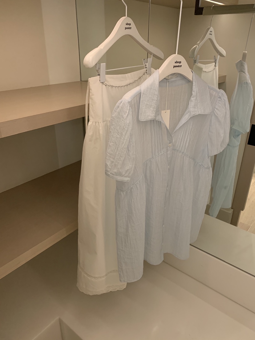 SHOP POSTER韓國直郵㊣女裝新品25春夏人氣休閑襯衫蕾絲衫SHOP_POSTER襯衫/蕾絲衫