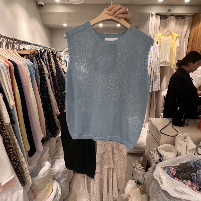 LOGROAD直郵韓國代購㊣女裝新品時尚休閑熱賣25春夏吊帶背心亞麻LOG ROAD吊帶/背心圖色2