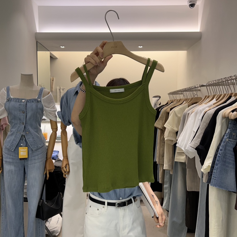 PHILO韓國直郵㊣女裝新款時尚熱賣推薦人氣休閑25春夏吊帶背心PHILO吊帶/背心圖色3