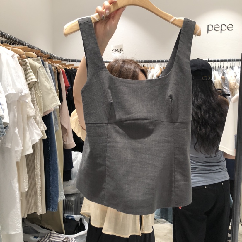 ALMOND PEPE韓國直郵㊣東大門實拍女裝新品人氣熱賣吊帶背心ALMOND PEPE吊帶/背心圖色3