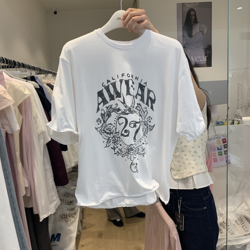 RUMIRU/AWEAR韓國直郵㊣女裝新款時尚休閑熱賣25春夏推薦T恤awear/RUMIRUT恤