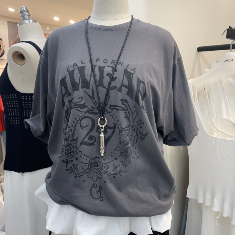 RUMIRU/AWEAR韓國直郵㊣女裝新款時尚休閑熱賣25春夏推薦T恤awear/RUMIRUT恤圖色2