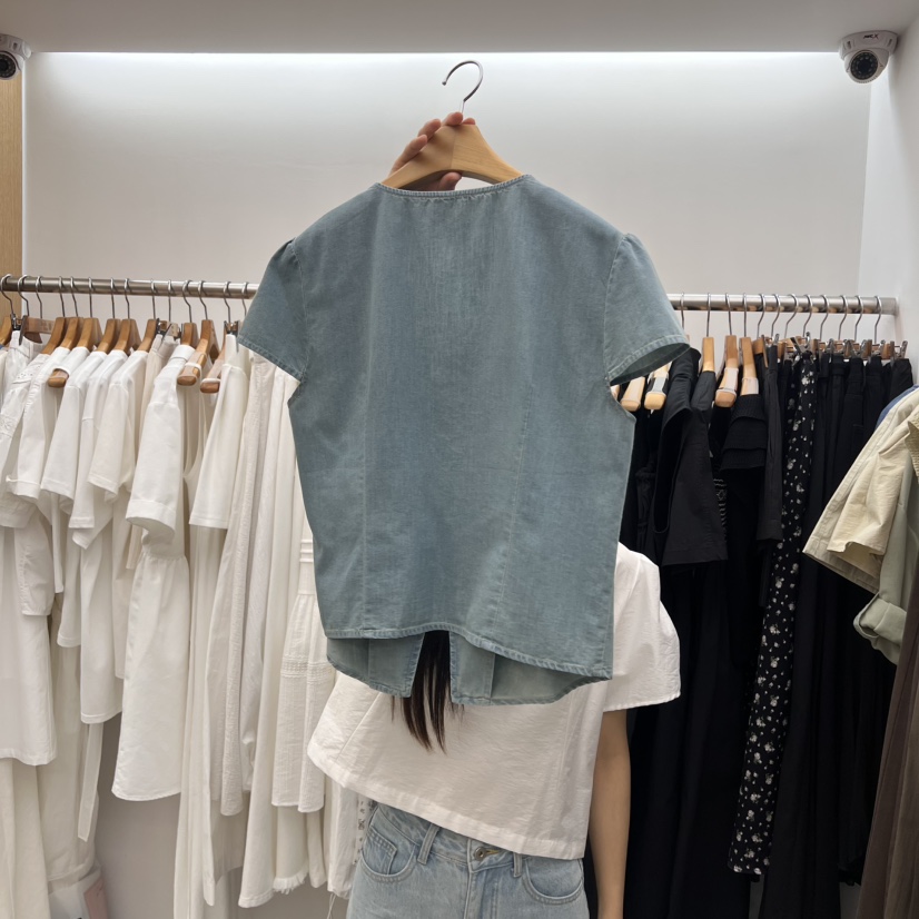 DRESS ROOM直郵韓國代購㊣女裝新款休閑熱賣襯衫蕾絲衫褶皺DRESS ROOM襯衫/蕾絲衫