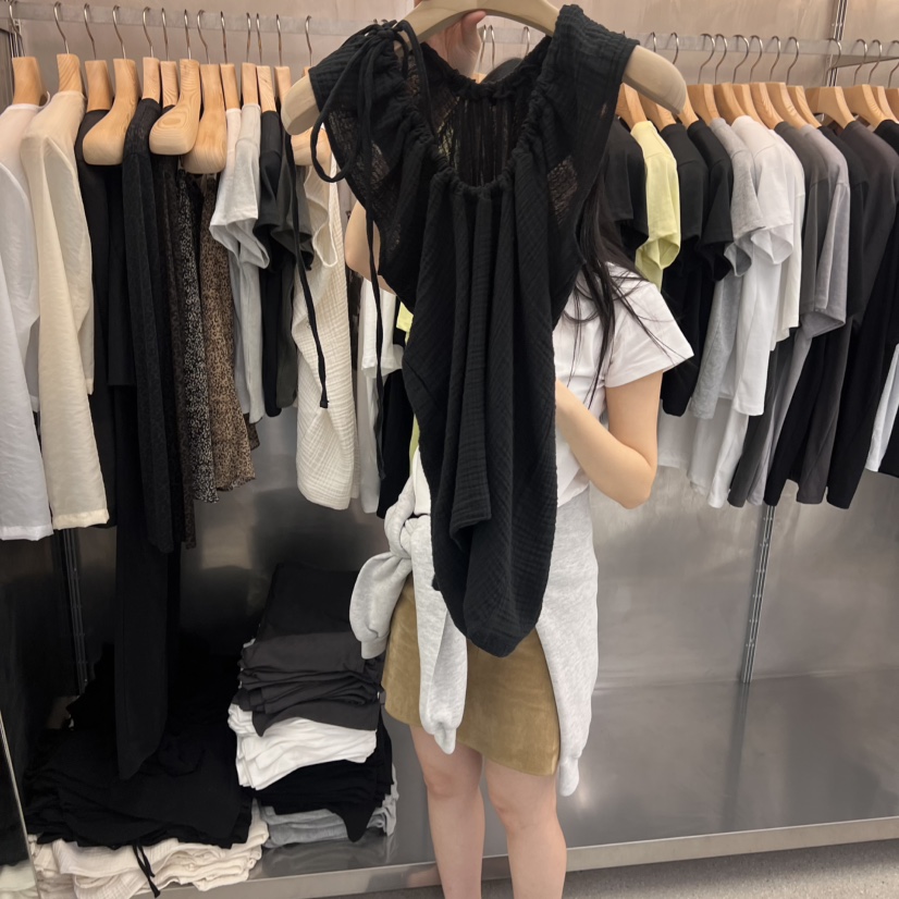 ESSENCE韓國㊣直郵東大門代購女裝新款25春夏休閑襯衫蕾絲衫ESSENCE襯衫/蕾絲衫圖色2