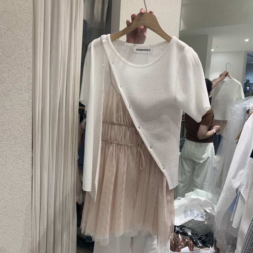 SSEMIENNE韓國直郵㊣女裝新款時尚熱賣推薦25春夏針織衫羅紋SSEMIENNE針織衫圖色2
