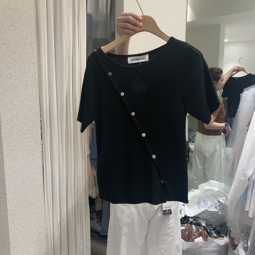 SSEMIENNE韓國直郵㊣女裝新款時尚熱賣推薦25春夏針織衫羅紋SSEMIENNE針織衫圖色3