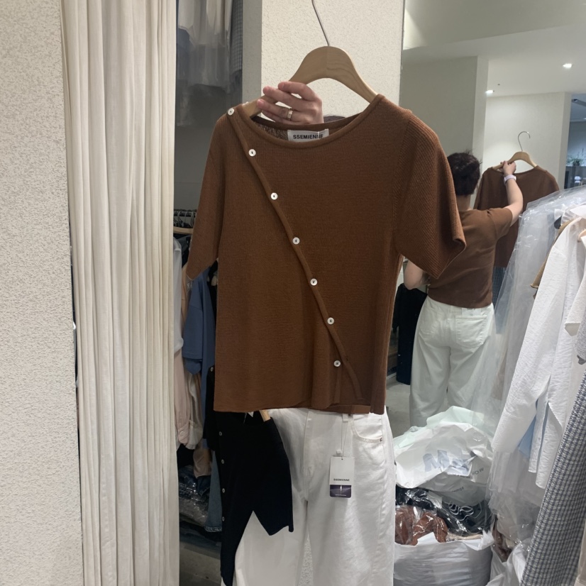 SSEMIENNE韓國直郵㊣女裝新款時尚熱賣推薦25春夏針織衫羅紋SSEMIENNE針織衫圖色4