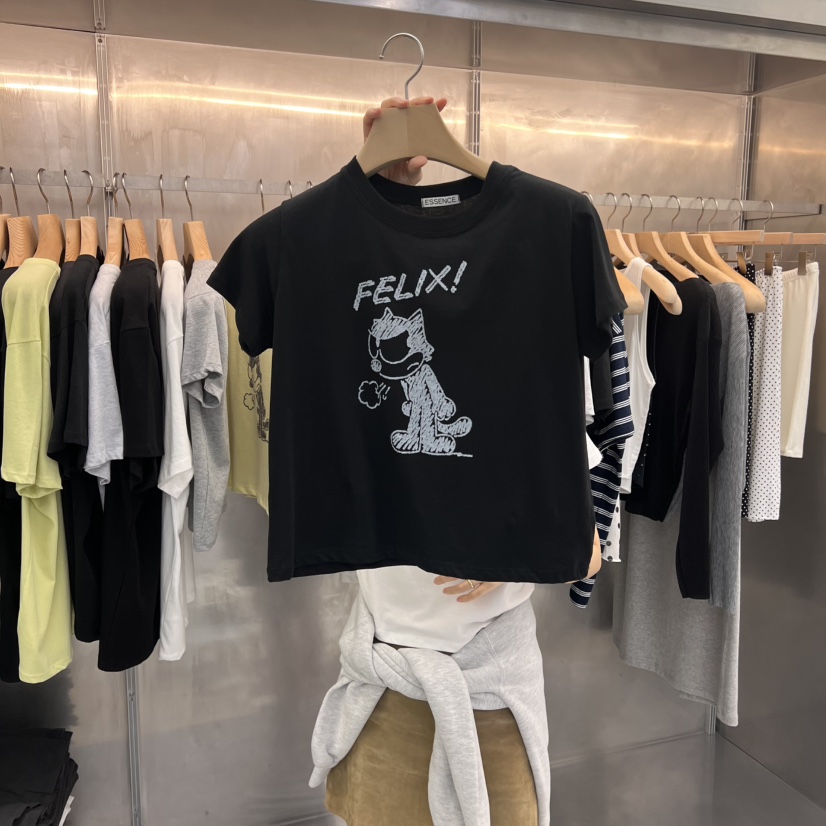 ESSENCE韓國直郵㊣女裝新品推薦熱賣時尚人氣25春夏休閑T恤ESSENCET恤圖色3