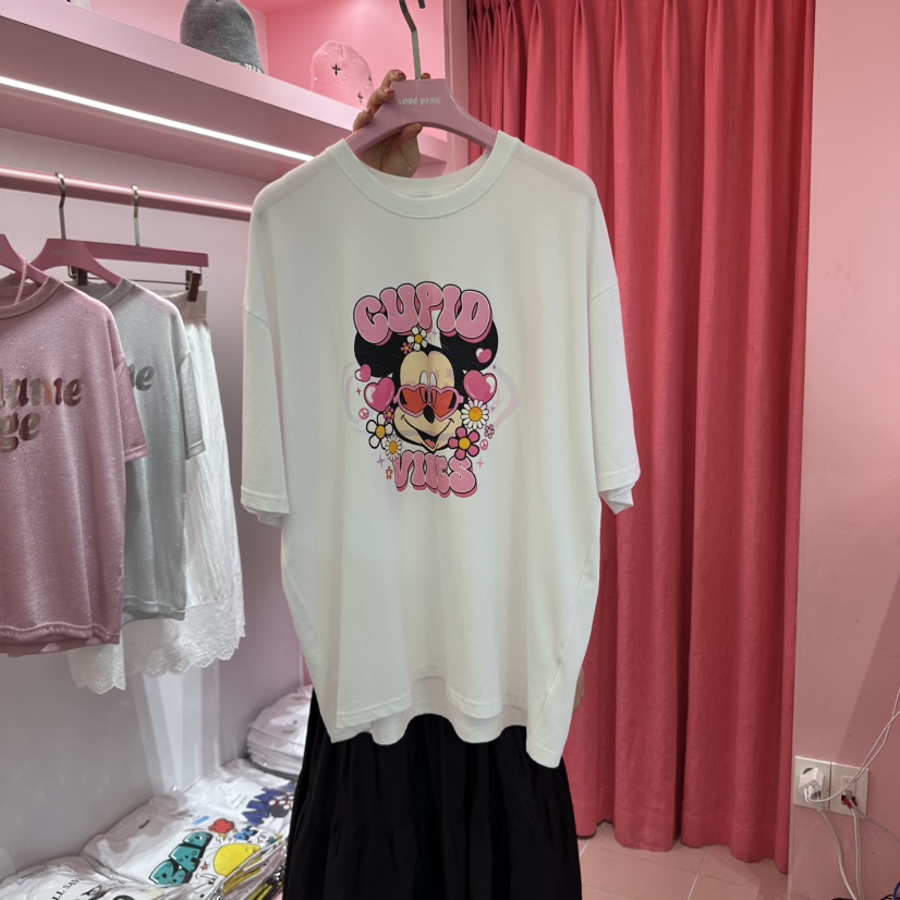 LOVE PINK韓國直郵㊣女裝新款休閑熱賣時尚人氣推薦25春夏T恤LOVE PINKT恤