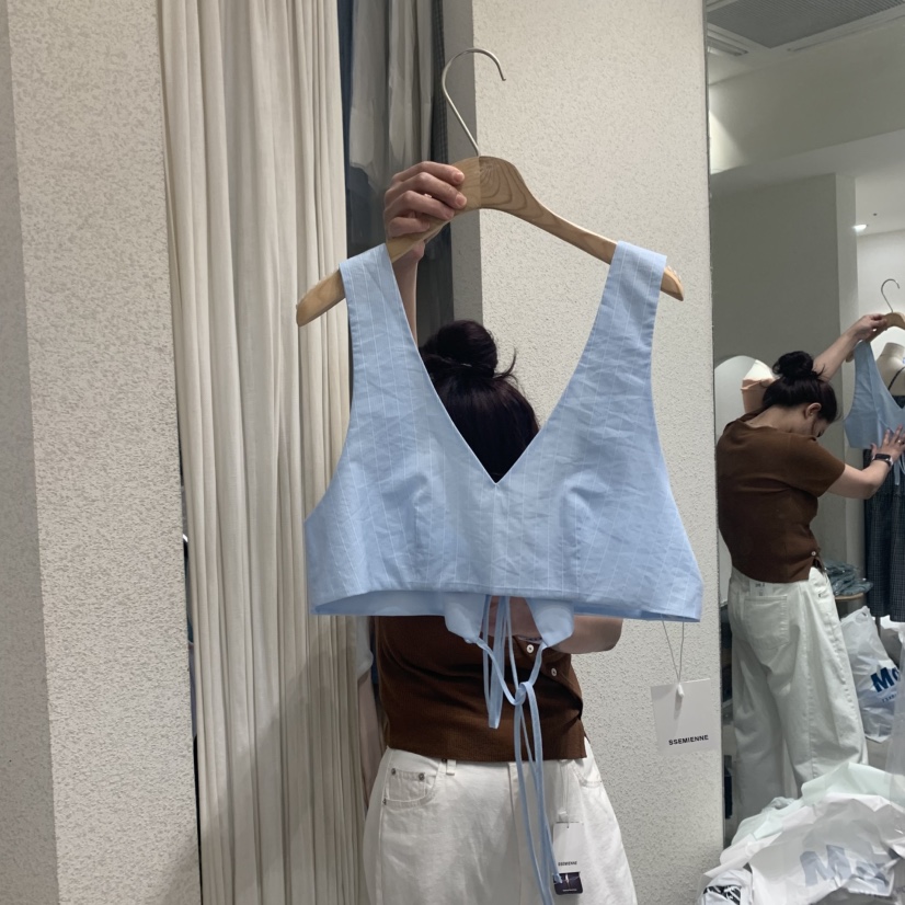 SSEMIENNE直郵韓國代購㊣女裝新品25春夏時尚休閑人氣吊帶背心SSEMIENNE吊帶/背心圖色2